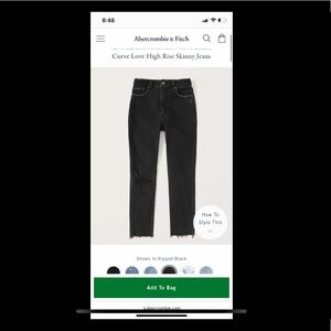Abercrombie curve love high rise skinny jean